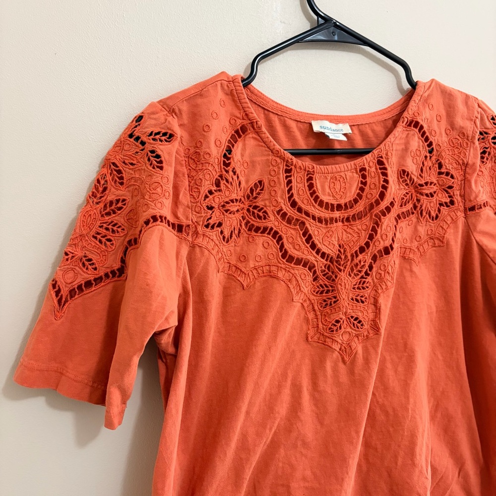 Sundance HandMade in India Orange Embroidered Women's Top Large - Picture 3 of 6